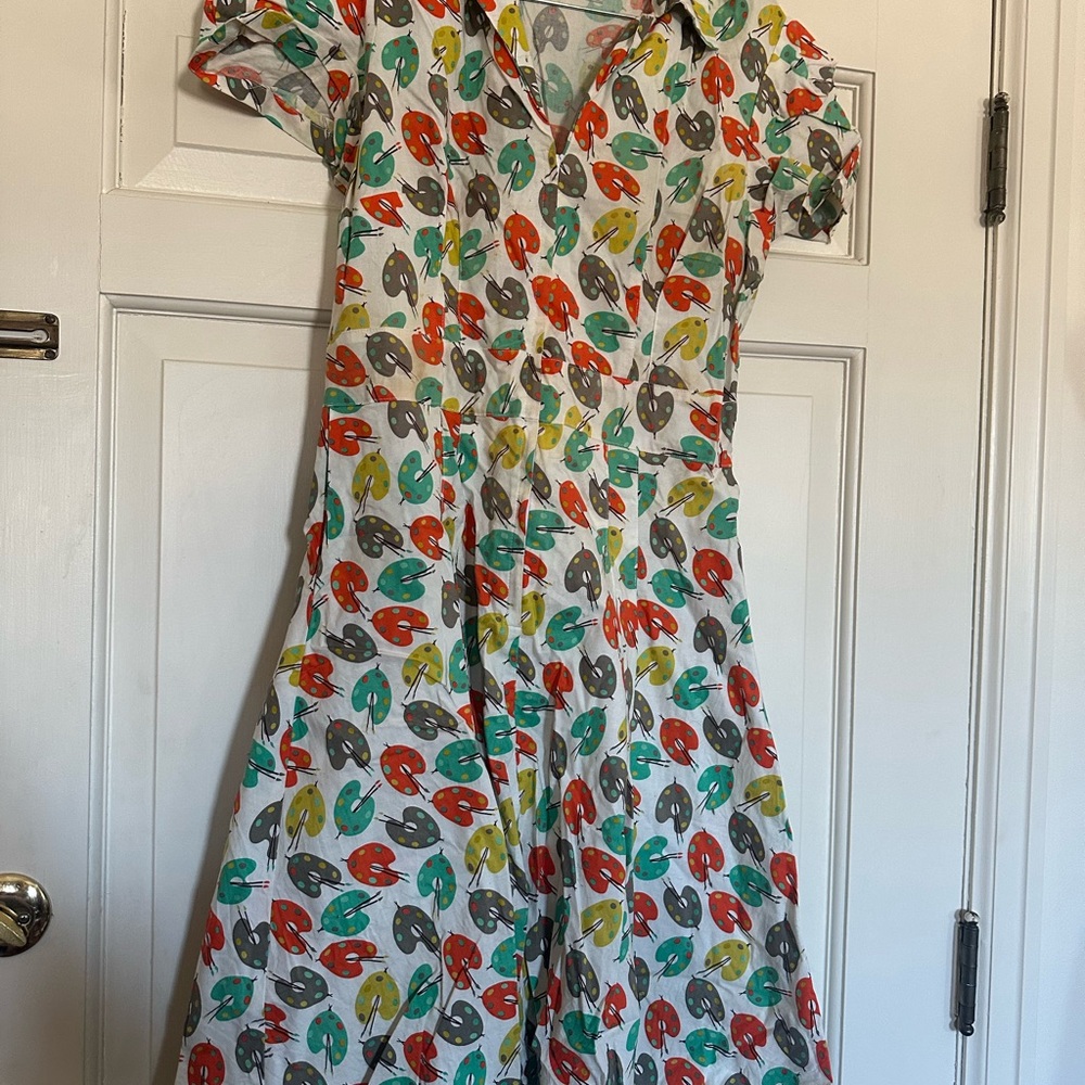 Colorful paint pallette Button-Up Dress Bernie Dexter brand